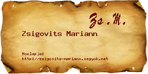 Zsigovits Mariann névjegykártya